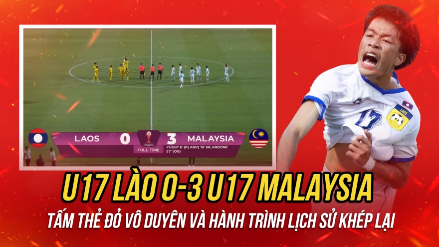 U17 Malaysia vào chung kết U17 Đông Nam Á 2026 sau trận thắng đậm U17 Lào